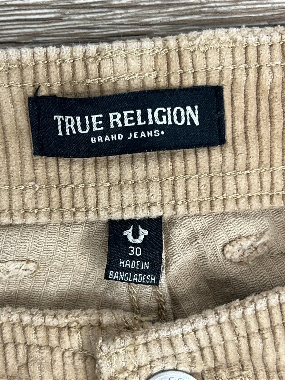 True Religion Corduroy Cargo Pants Tan Beige Men’s Size 30